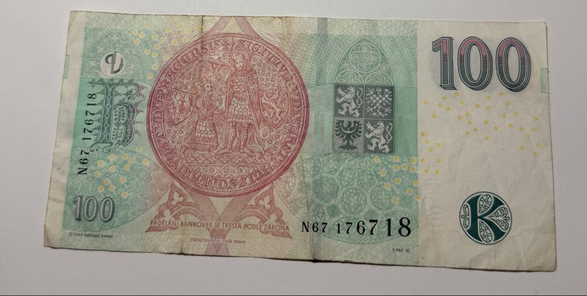 Banknoten: Billet de 100 couronnes tchèques République tchèque 2018 – Gebraucht aus La Tour-de-Trème von Ahamaya 1