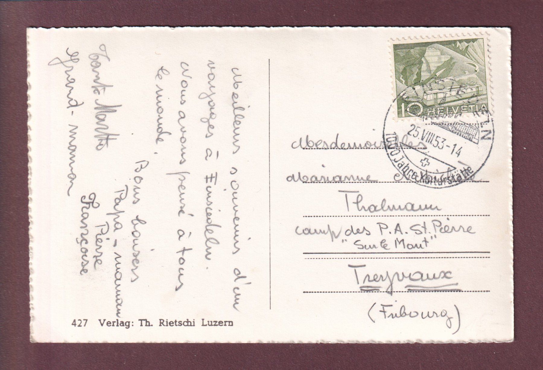 Cartoline postali: EINSIEDELN - Kloster - Chor - 1953 – Usato da Pully venduto da nicecards 1