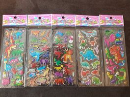 5 Bogen Sticker Aufkleber Etiketten Dinosaurier Basteln