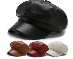 4x Girliata Baskenmützen aus PU-Leder - Béret
