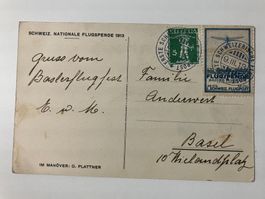 Vorläufer Basel 1913 auf Sonderkarte, Kat. II, KP 800.--