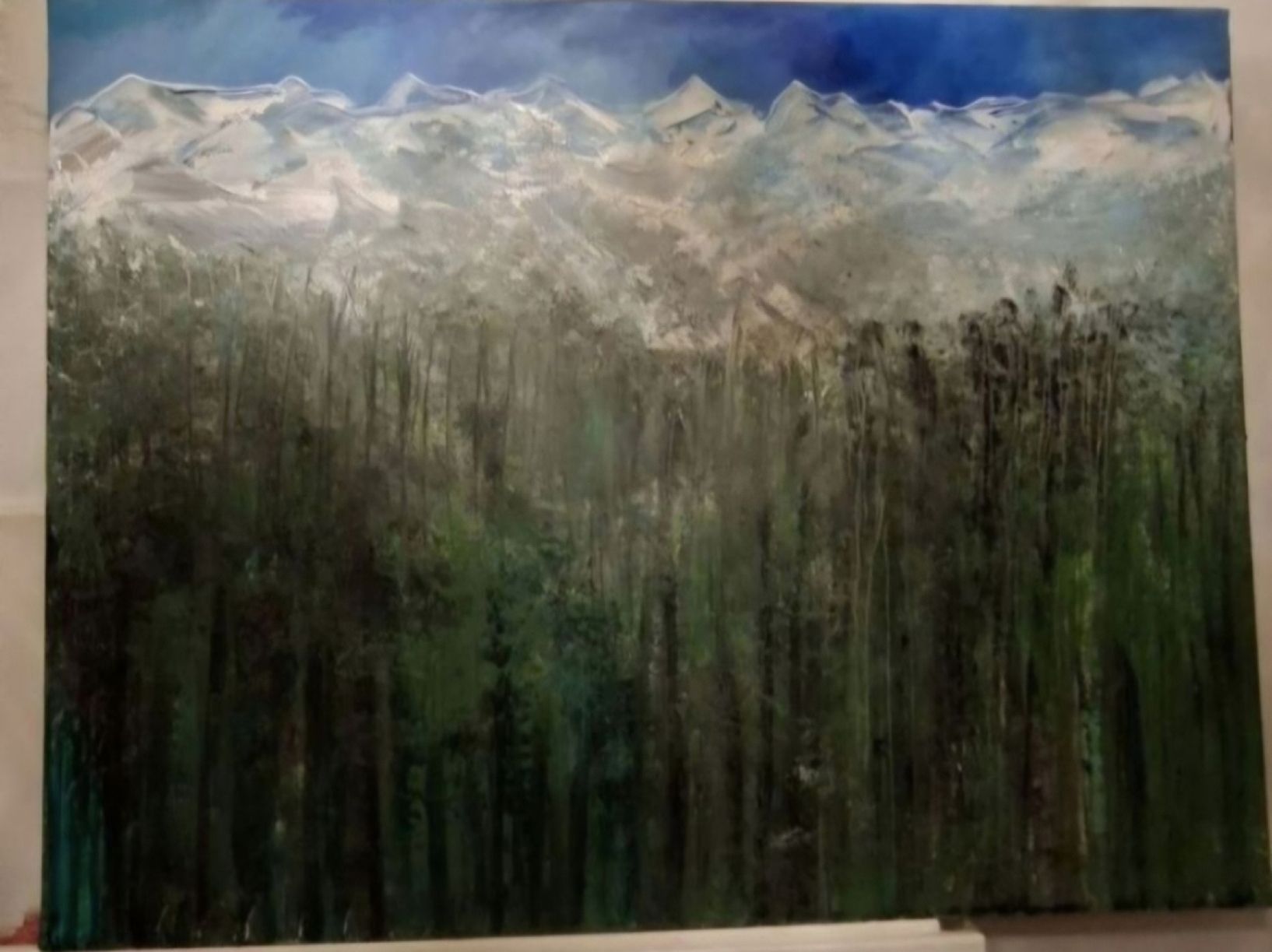 Tableaux: Gemälde" Echo der Berge" handmade 75×58 – Neuf (Voir description) à Riehen par Steinbock1970 1