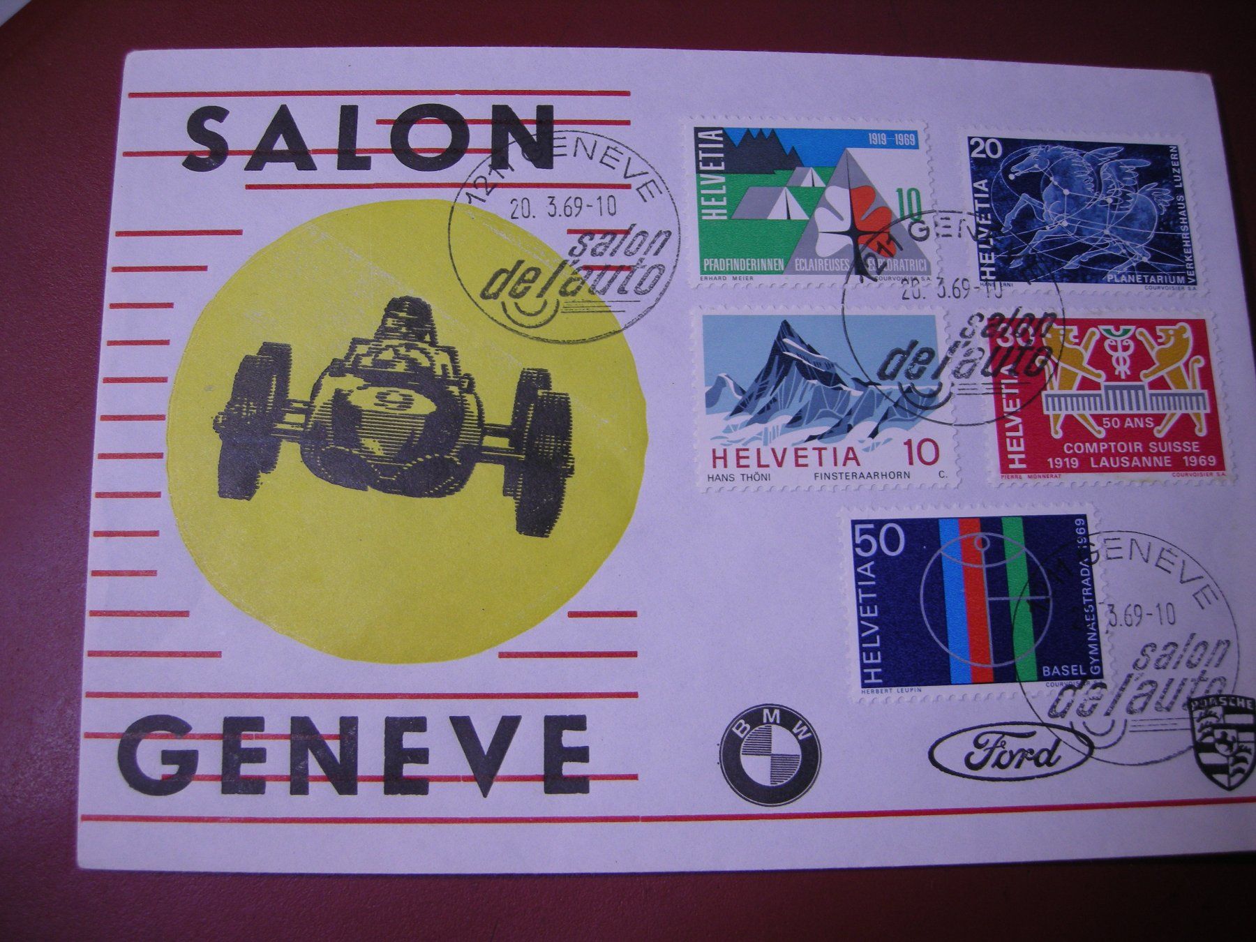 Alle Briefmarken: 1969 WERBEMARKEN AUTOSALON GENEVE – Gebraucht aus Rüti ZH von jupi1945