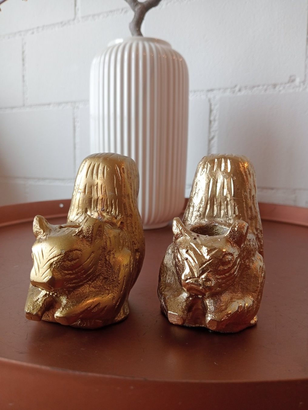 Portacandele: Design Kerzenständer, 2er Set, inkl. Kerzen – Usato da St.Niklausen LU venduto da Wirdbereitsverwendet 1