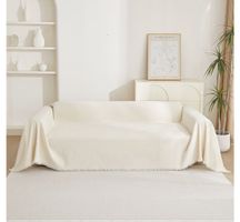 Sofahusse mit Fransen, maschinenwaschbar, super weich, 230cm