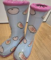 Regenstiefel Kinder Grösse 29 Obstmotiv pinker Rand 
