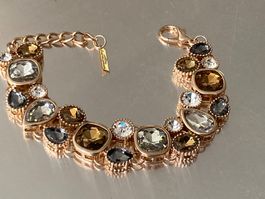 Superbe bracelet vintage doré avec pierres