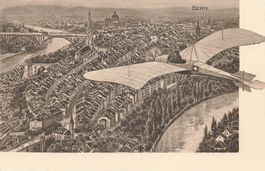 Bern Flugzeug mit Schweizerkreuz G. Metz