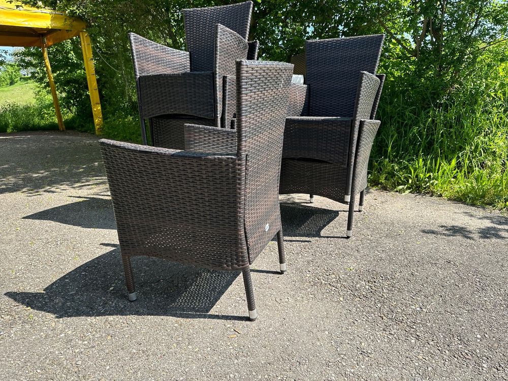 Gartenstühle Rattan 6+2 stapelbar Kaufen auf Ricardo