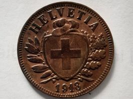 2 Rp 1918 Kupfer vorzüglich
