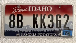 Idaho Nummernschild 8B KK362 - Seltenes Sammlerstück!