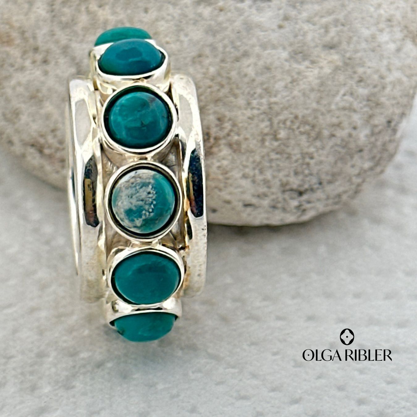 Olga Ribler Anelli: Statement Silber Ring 925 Grösse 54 - Türkise – Nuovo (secondo la descrizione) da Luzern venduto da Schmuckoutlet 4