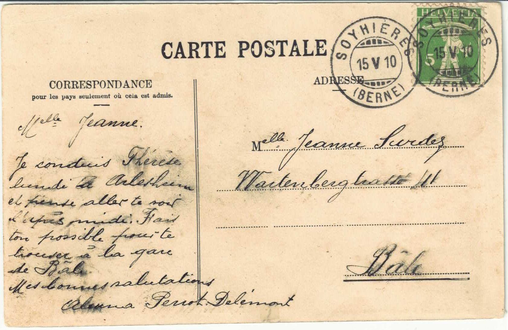 Cartoline postali: Soyhieres - Vue generale – Usato da Ettingen venduto da Kartenplanet 1