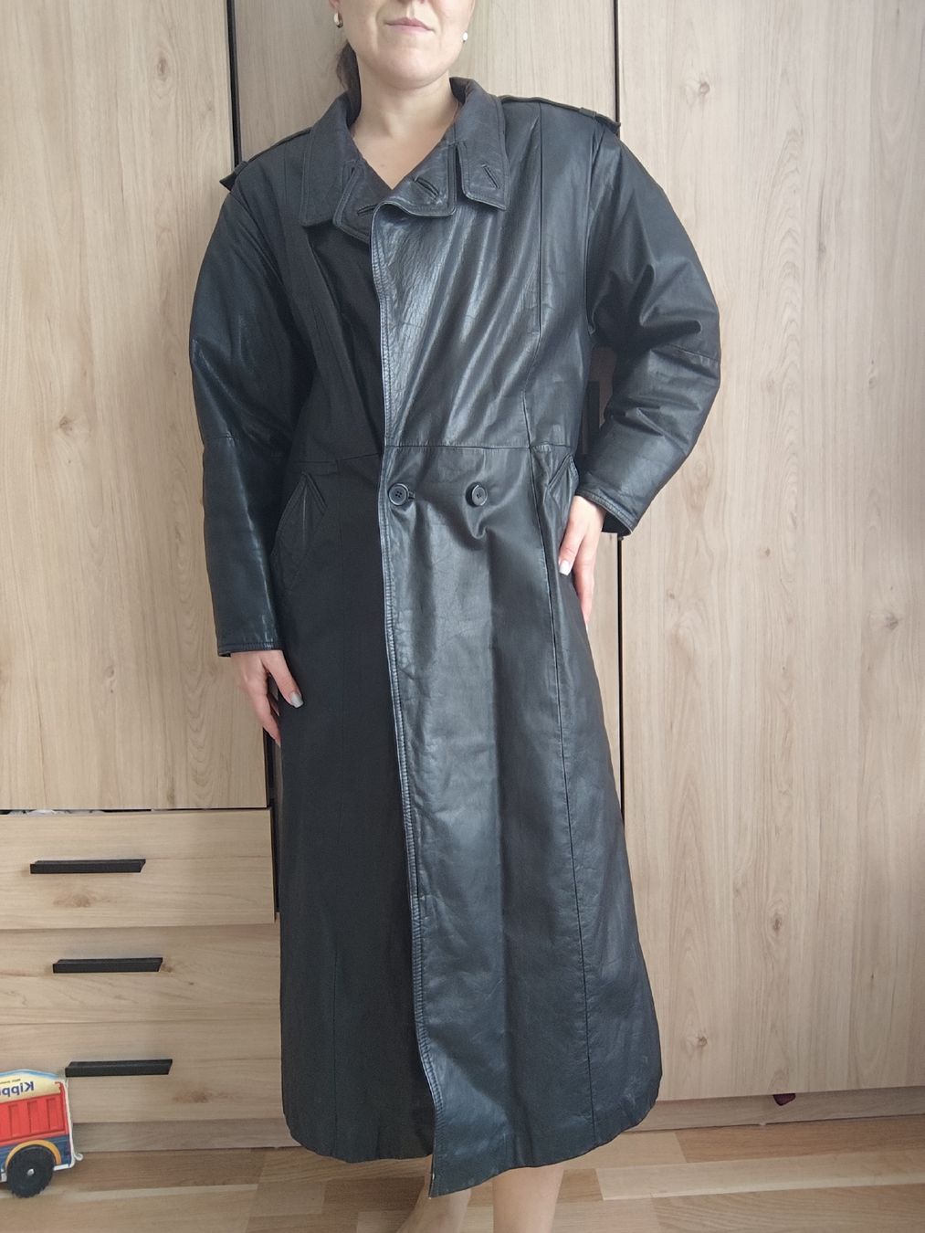 Cappotti: Vintage Black Leather Coat size unknown – Usato da Mägenwil venduto da VintageGirly 7