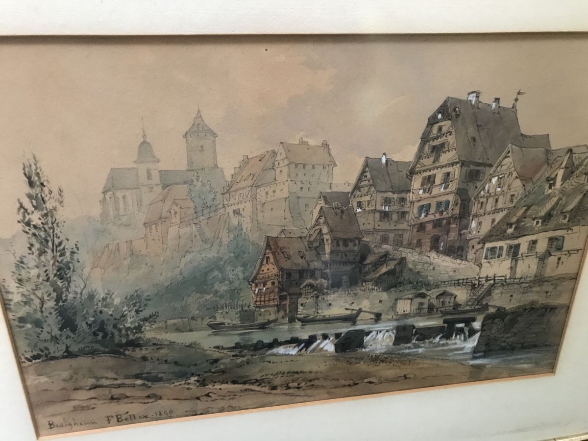 Dipinti: F. Bettex 1890 Besigheim Aquarell – Usato da Wolfhalden venduto da SecondAntique 3