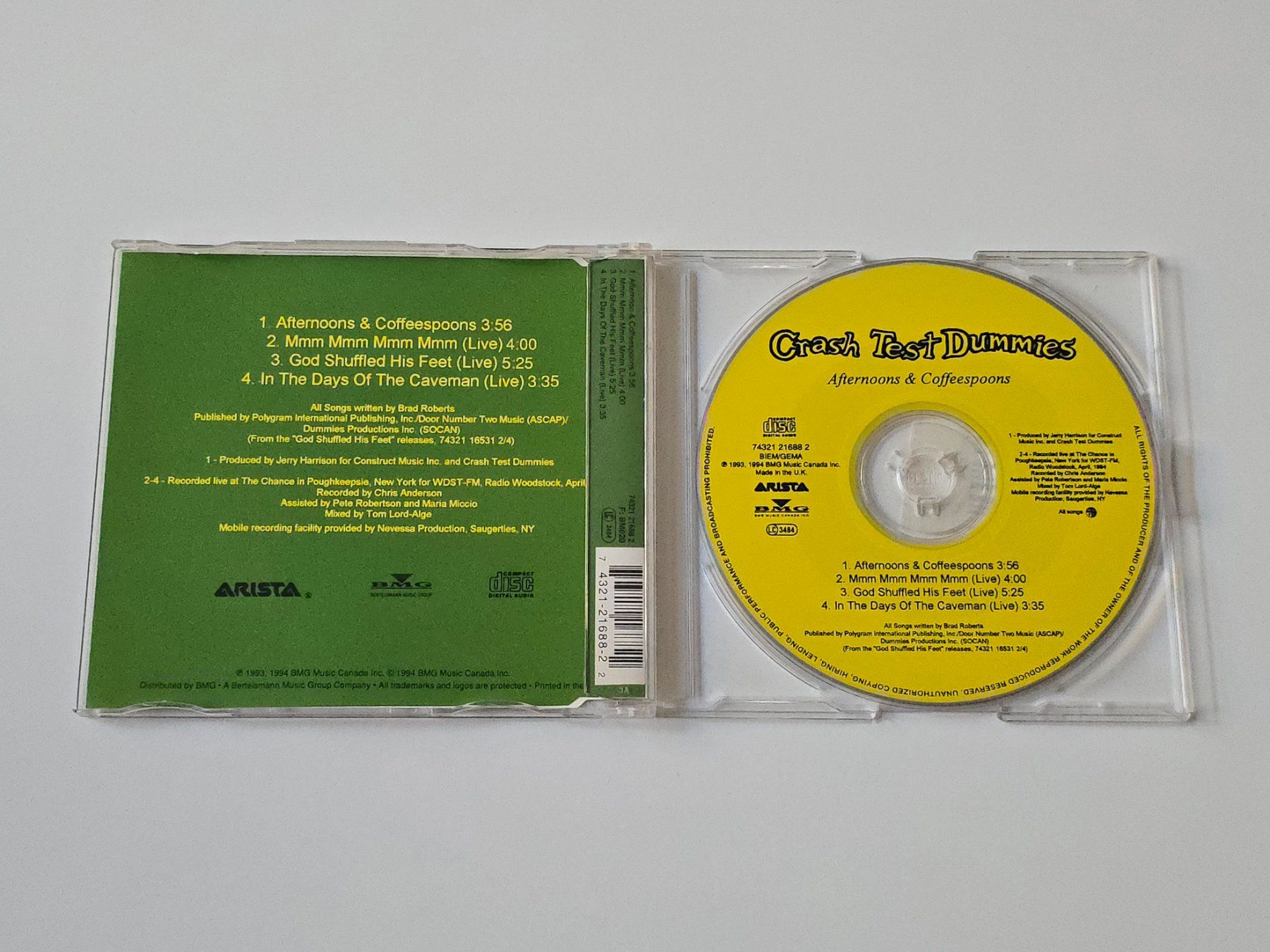 CD: CD Crash Test Dummies - Afternoons & Coofeespoons – Usato da Dättlikon venduto da Wundertuete_ 1