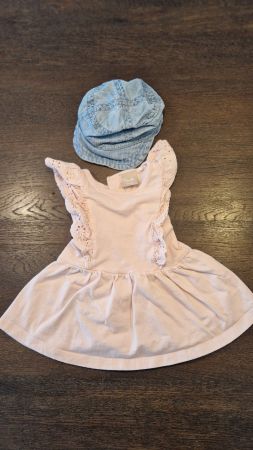 Sommerkleid und Kappe, Grösse 62 Mädchen