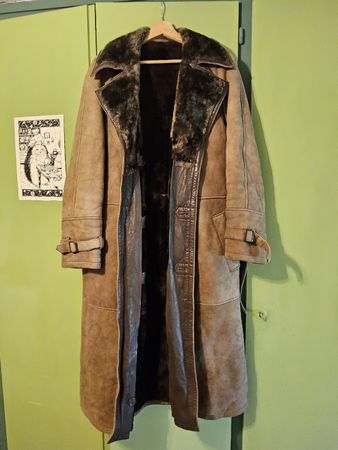 Vintage Lammfell Ledermantel 70s