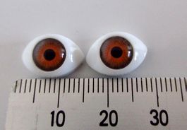 Puppenaugen, braun, 1.5 x 1.0 cm, ovale Ersatzaugen, Augen