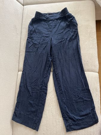 ZARA LEINENHOSE NAVY GR S