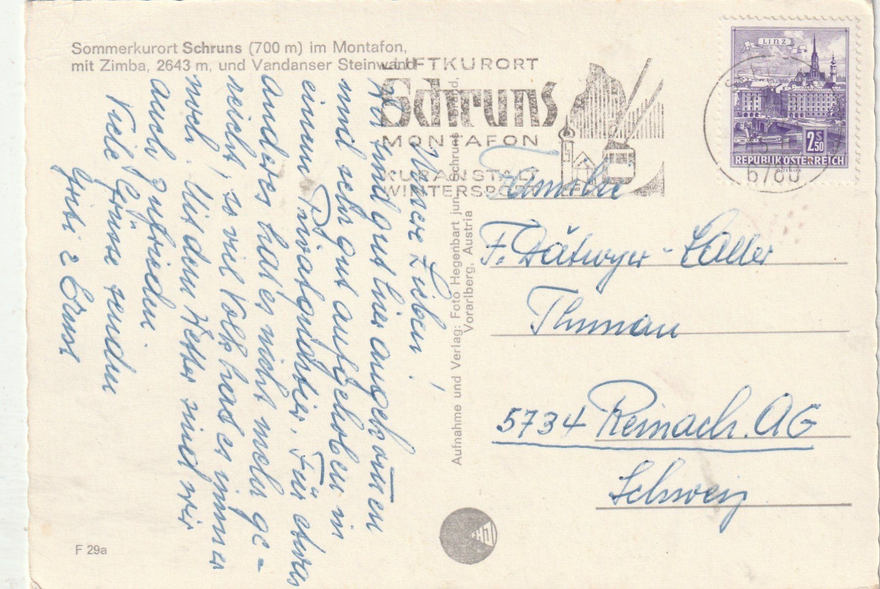 Cartoline postali: Schruns Sommer – Usato da Lumbrein venduto da made02 1