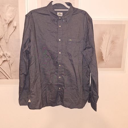 Camicia Lacoste Classic Fit blu taglia 42 maniche lunghe
