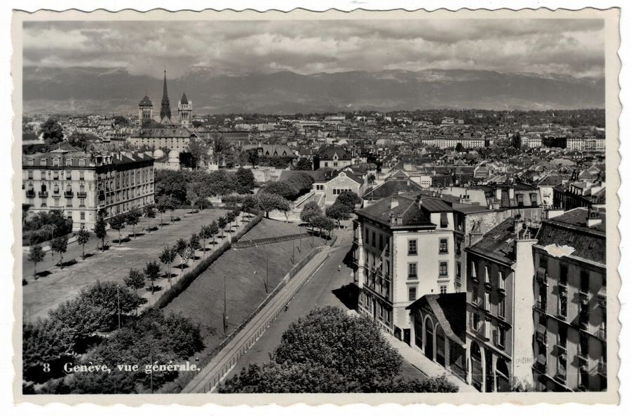 Cartoline postali: Genève, vue générale, circulée 1945 – Usato da Frauenfeld venduto da POML