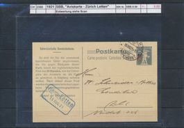 1921 SBB - "Aviskarte - Zürich Letten"