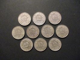 10 x 50 Rp 1951-2-3-6-7-8-9-60-1-2- Superbes pièces