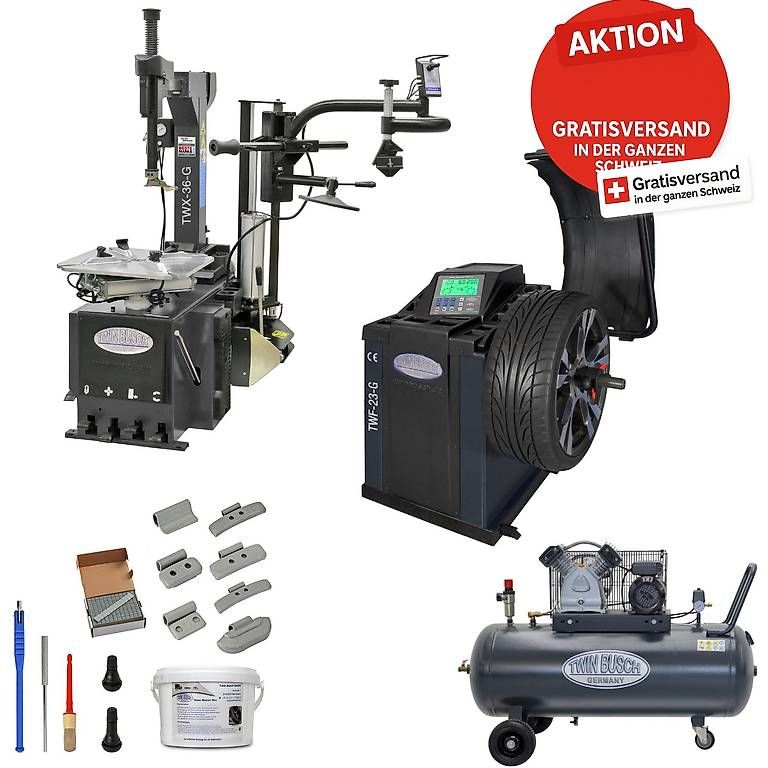 Twin Busch Tutte le macchine: Reifenmontage Set Pro Plus Grau – Nuovo e nell'imballaggio originale da Rüthi (Rheintal) venduto da Toptool-3