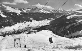 Davos (GR) Strela Skilift mit Blick auf Schatzalp und Davos