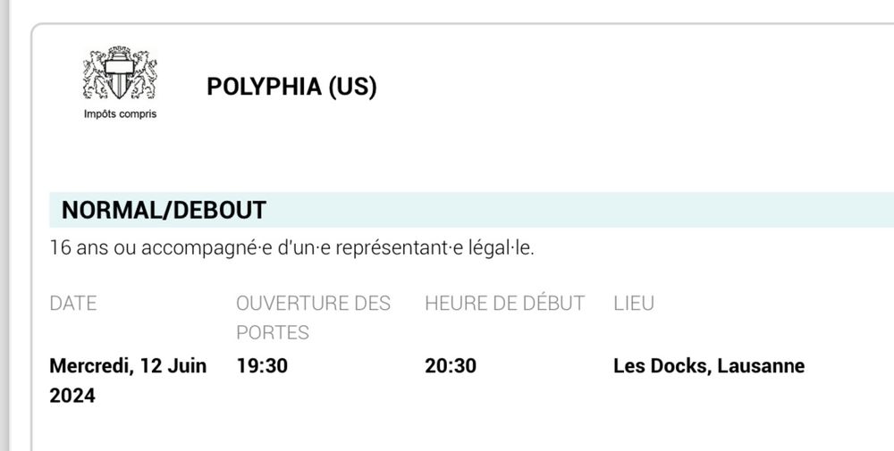 Tickets x 2 - Polyphia Live at Les Docks - Lausanne | Kaufen auf Ricardo