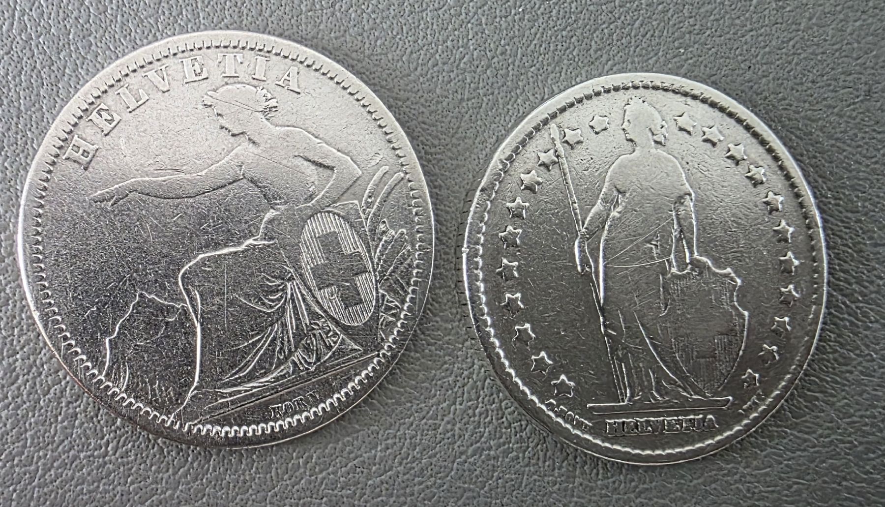 Alle Münzen: 2x 1 Fr. 1861 und 1902 – Gebraucht aus Niederuzwil von 262305 5