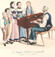 Giessbach  Tracht Familie Kehrli Lithographie 1824 selten