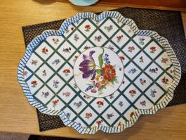 Limoges Porzellanplatte – handbemalt & vergoldet