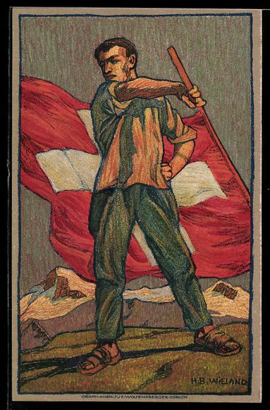 Cartoline postali: Schweizer Bundesfeier 1912, für das Rot – Usato da Berlin venduto da bartko-reher