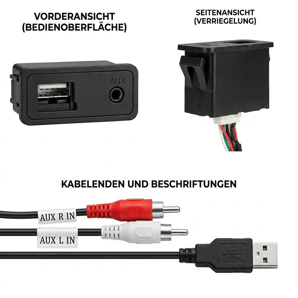 Unità & Adattatore: USB AUX Buchse Anschluss Universal X1 E84 Android Autoradio – Nuovo (secondo la descrizione) da Chiasso venduto da online.shop 1