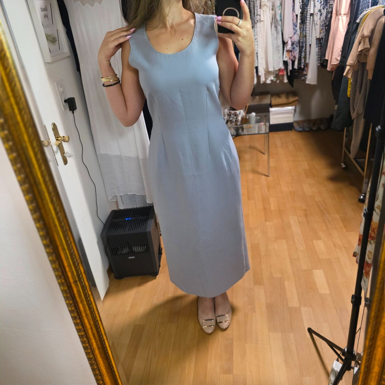 Vestiti: Vintage graues Kleid, handgenäht, Gr. L – Usato da Wald ZH venduto da CapLux 4