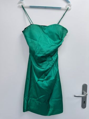 MONTEGO Sommerliches, grünes Satin Kleid