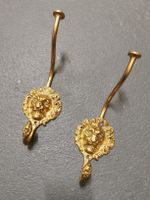 Goldene Löwenkopf Wandhaken, 2er Set, Vintage-Stil