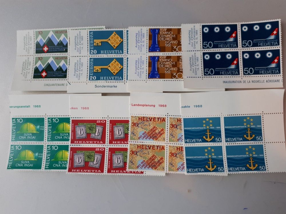 8 Viererblocks Postfrische Helvetia Briefmarken 1968 | Kaufen Auf Ricardo