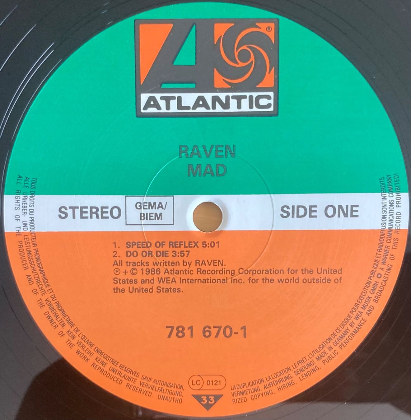 Schallplatten: RAVEN - MAD – Gebraucht aus Poliez-Pittet von Newtown-Records 2
