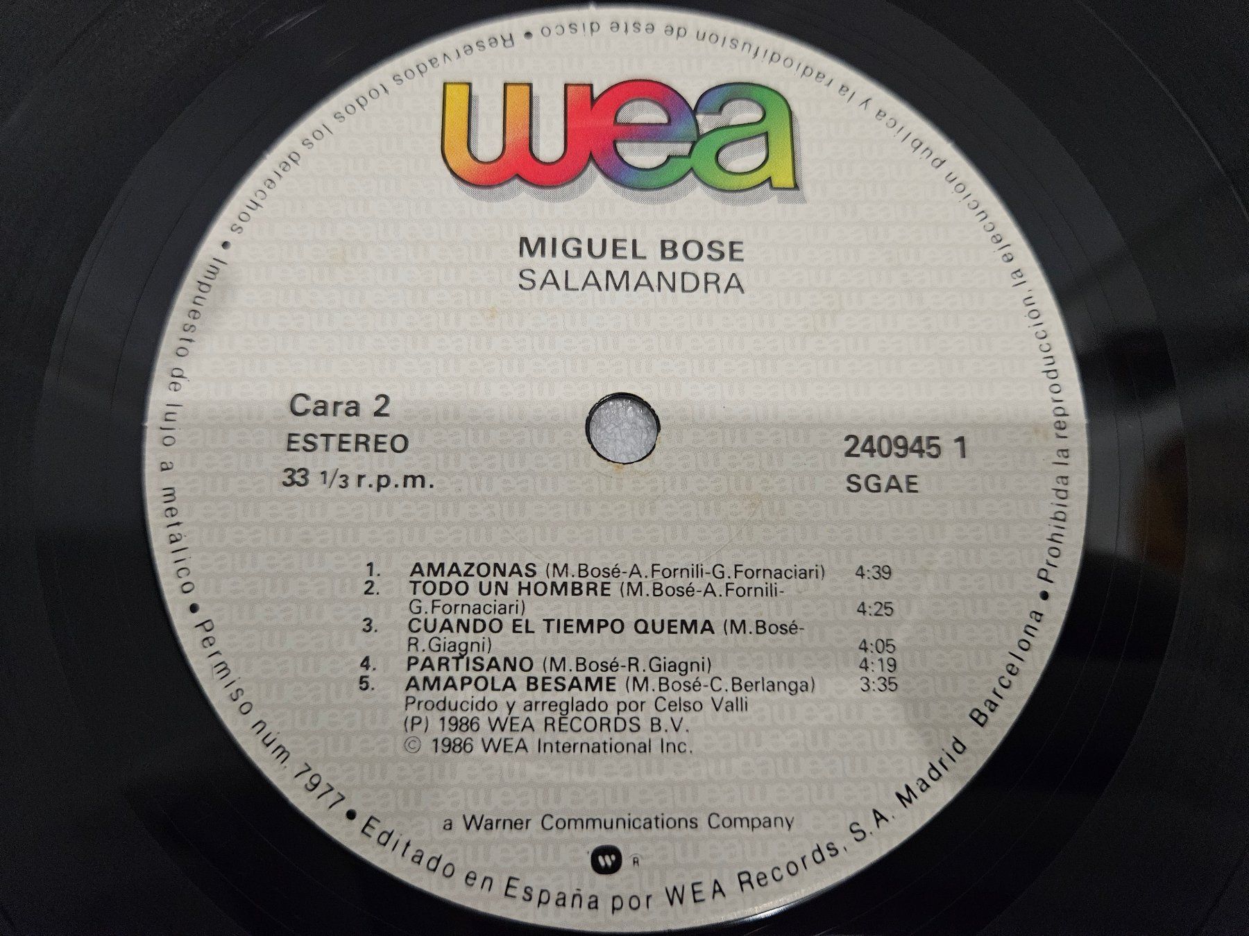 Schallplatten: Miguel Bosé – Salamandra – Gebraucht aus Uster von Vinyl-Leidenschaft 8