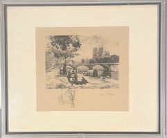 Henri Le Riche (1868-1944) Lithographie handsigniert