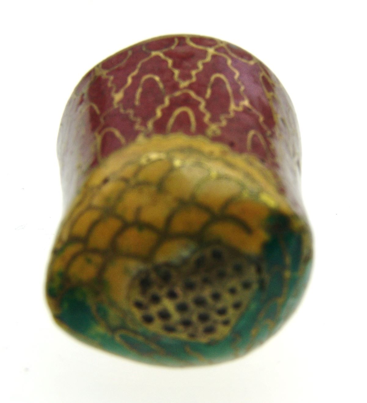 Ditali: Fingerhut - Cloisonne Uhu - Eulenkopf 3 – Usato da Langenthal venduto da hamster-raeumung 5