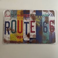 🇺🇸 USA Route 66 Mix-Design Blechschild (30x20cm) – OVP