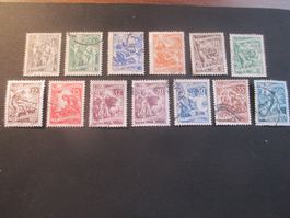 13 Stk. Briefmarken Jugoslawien gestempelt um 1951