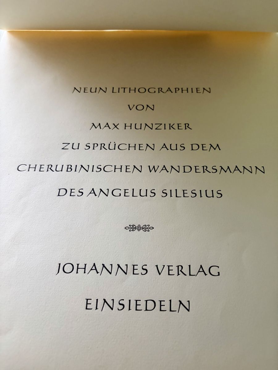 Grafica & Litografie: Neun Lithographien Max Hunziker Cherubinischem Wandersmann – Nuovo (secondo la descrizione) da Meggen venduto da Seafood