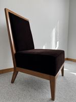 Sessel braun Samt Holz Rahmen
