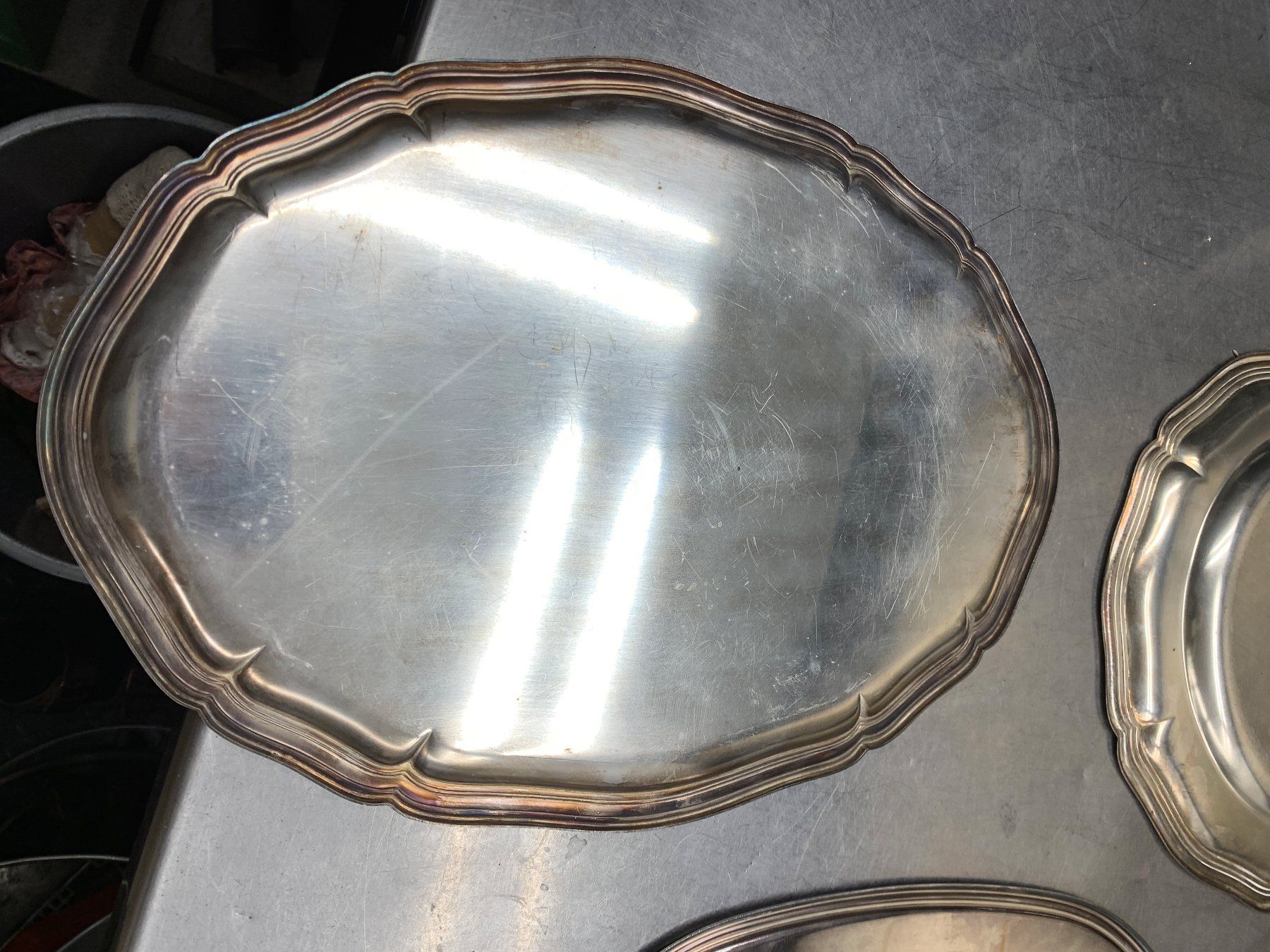 Piatti di portata: 3 Serviertablet silber oder versibert total 1.566kg – Usato da Rickenbach SZ venduto da Frickler 6